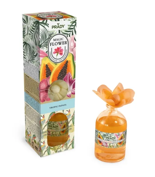 Prady Magic Flower Tropic Papaya Deodorante per ambienti - Flacone in vetro da 100 ml