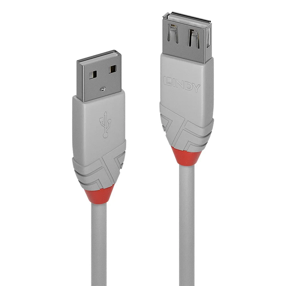 Lindy 2M Usb 2.0 Kabel Am/Af Grey