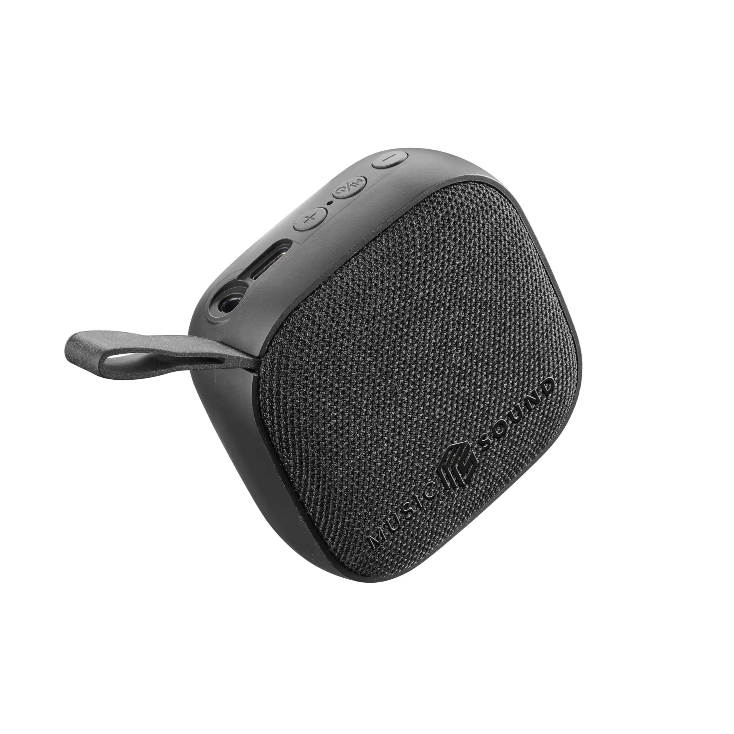 Music Sound - MINI - Speaker Bluetooth - Potenza 3 WATT - Play Time 4 ore - Compatto e portatile - Finiture in tessuto morbido e colorato - Nero