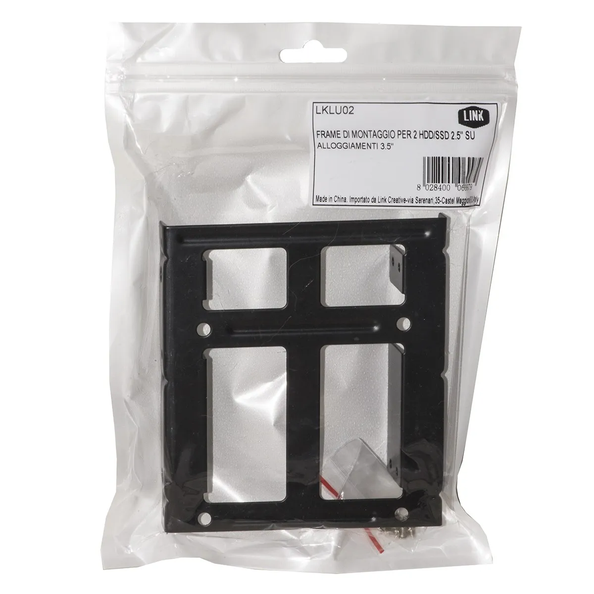 Frame Di Montaggio Per 2 Hdd/Ssd 2.5 Su Alloggiamenti 3.5 Con Viti