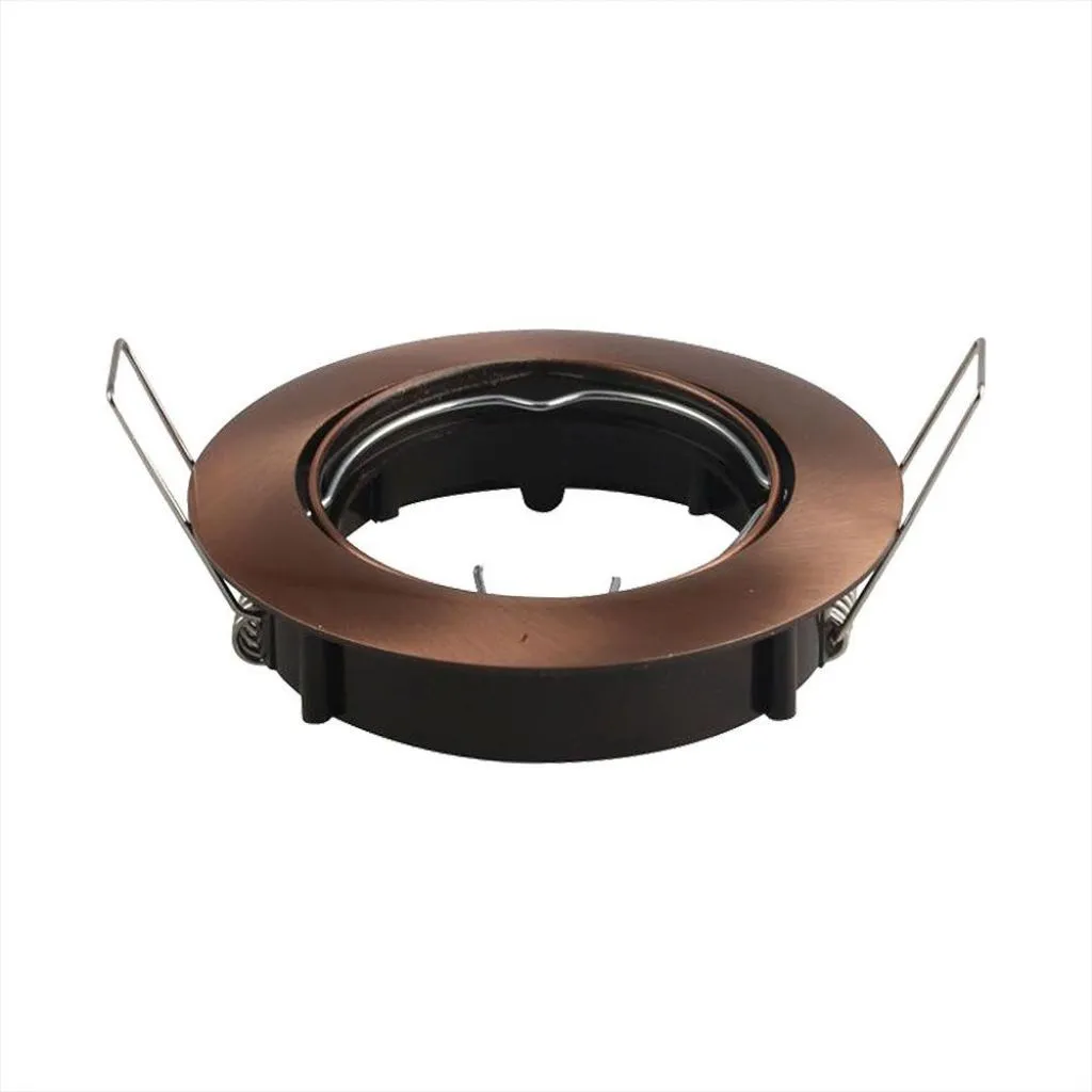 V-TAC Portafaretto LED da Incasso Rotondo GU10 e GU5.3 (MR16) Colore Bronzo Satinato Orientabile