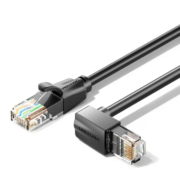 Cavo di rete Vention Cat.6 UTP - Lunghezza 5 m - Angolato - Velocità fino a 1 Gbps - 26AWG - Guaina in PVC - Nero