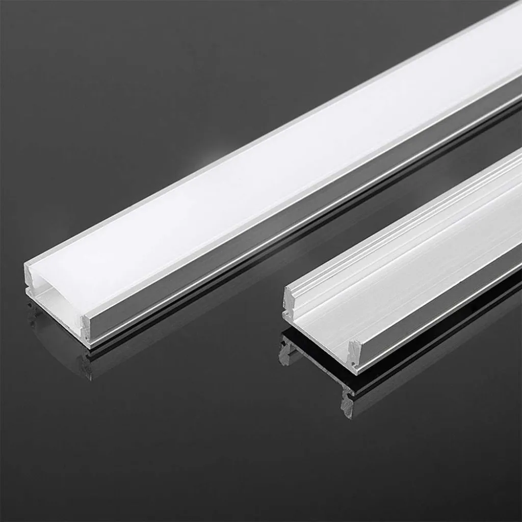 V-TAC Profilo Lineare per Strip LED fino a 15.7mm Alluminio Silver con Copertura Opaca 2000x17.6x6.9mm