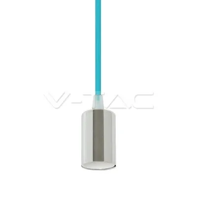 V-TAC VT-7338 Lampadario a sospensione in metallo con portalampada per lampadine E27 - Colore cavo azzurro - SKU 3787