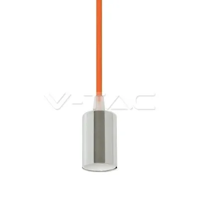 V-TAC VT-7338 Lampadario a sospensione in metallo con portalampada per lampadine E27 - Colore cavo arancione - SKU 3788