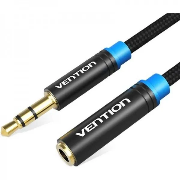 Cavo di prolunga stereo Vention da 35 mm Jack maschio a 35 mm Jack femmina - 2 m - Nero