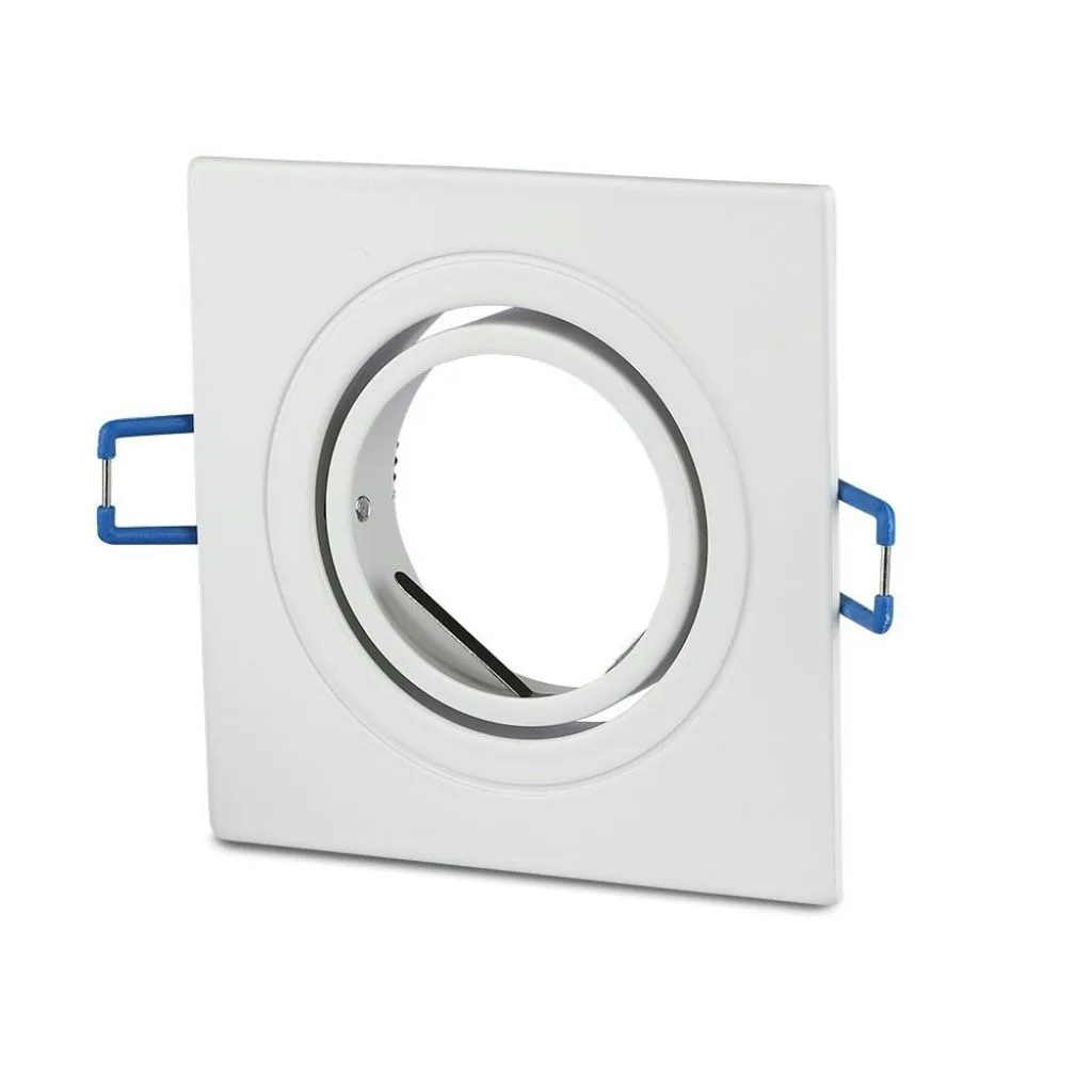 V-TAC Portafaretto LED da Incasso Quadrato GU10 e GU5.3 (MR16) Colore Bianco Orientabile