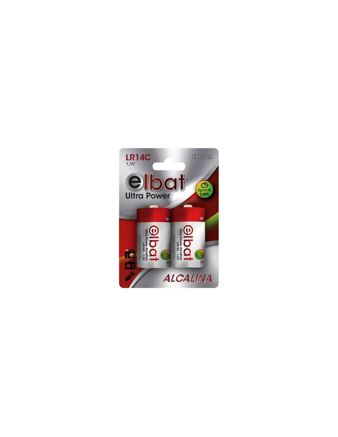 Elbat Confezione da 2 batterie alcaline LR14C