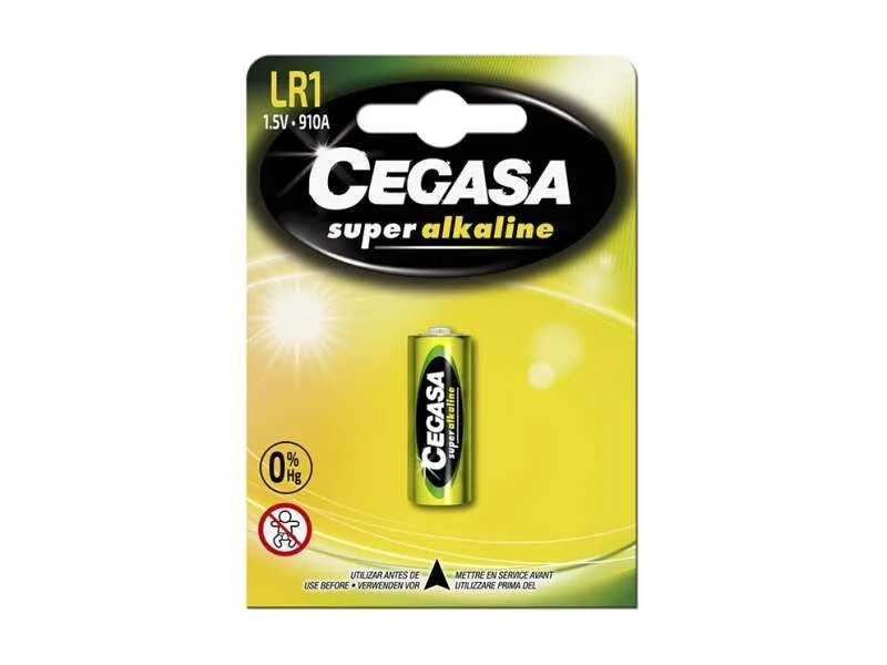 Cegasa Super Alkaline LR1 Confezione da 1 Batteria LR1 15V - Alta Tecnologia - Affidabilità - Alte Prestazioni - Massime Prestazioni