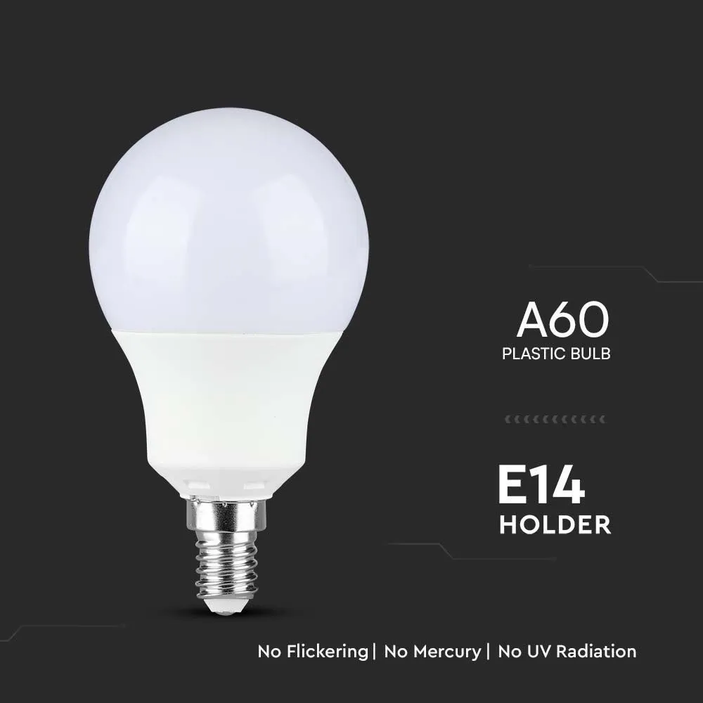 8.5W A60 Plastic Bulb Samsung Chip 3000K E14