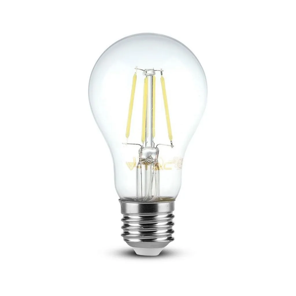 V-TAC Lampadina LED E27 4W 100LM/W A60 Filamento 6400K