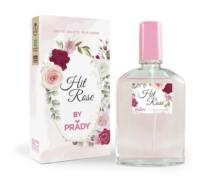 Prady Hit Rose - Eau de Cologne da donna - Flacone da 90 ml - Flacone spray