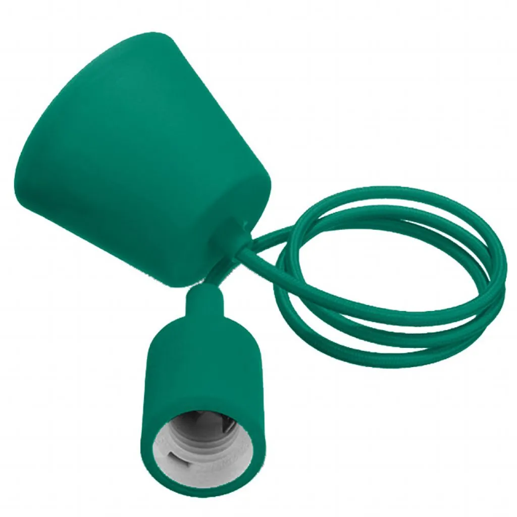 Portalampada a Sospensione E27 (Max 60W) in Silicone Verde