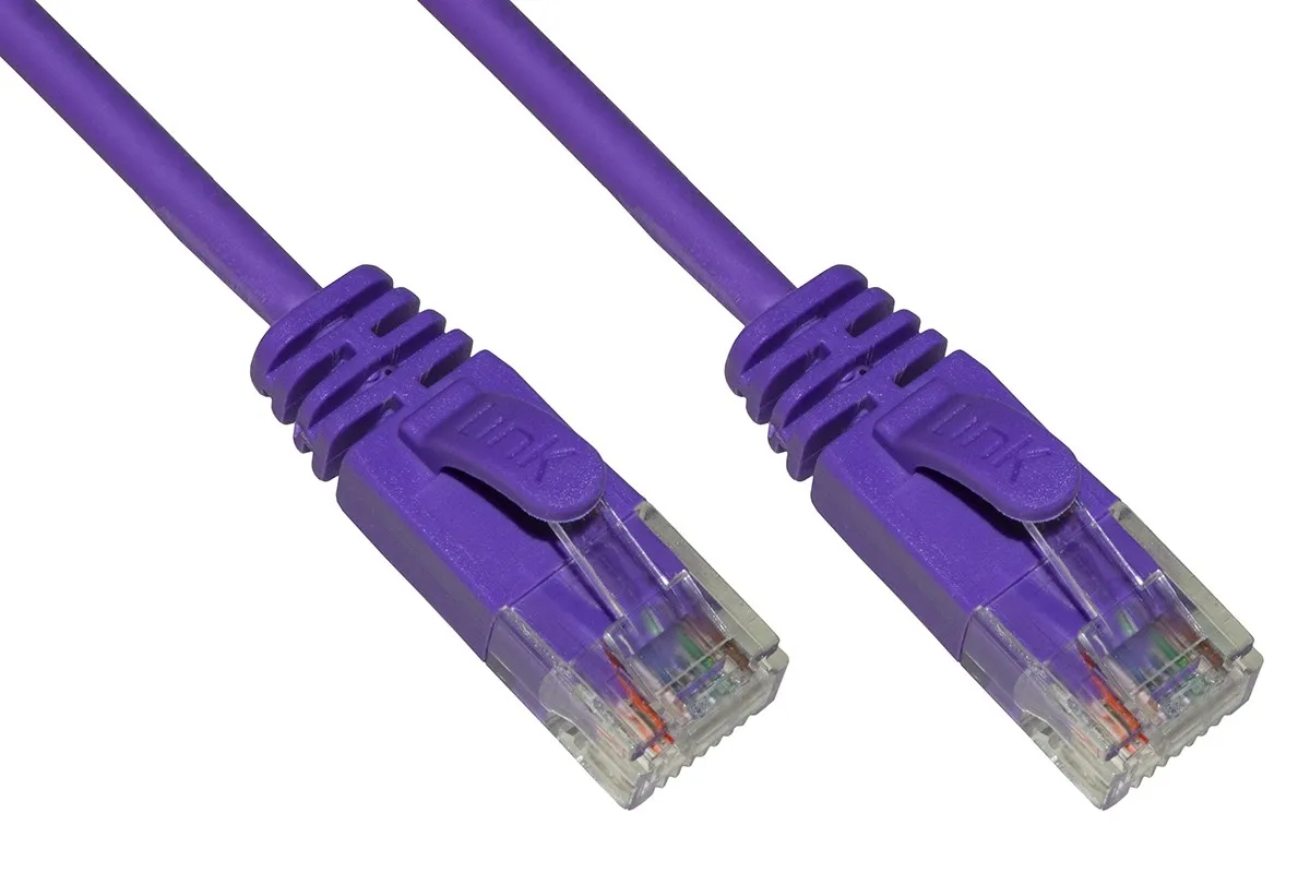 Cavo Rete Categoria 6 Non Schermato Utp Colore Viola Halogenfree Mt 025 Slim