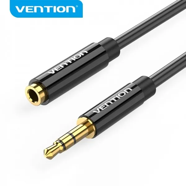 Cavo di prolunga stereo Vention da 35 mm Jack maschio a 35 mm Jack femmina - 05 m - Nero