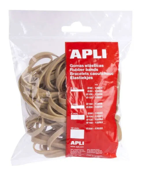 Elastici in Caucciù Naturale Apli Elastic - Ø 160 x 5mm - Grande Elasticità e Resistenza - Contenuto 100 G