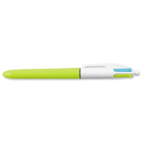 BIC 4 Colours Verde Rosa Porpora Turchese Penna a sfera retrattile a clip Medio