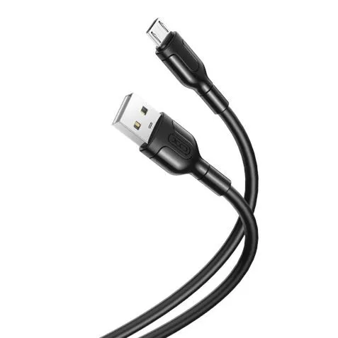 Cavo di Ricarica e Trasmissione Dati XO - Lunghezza 1m - Connettore Micro USB - Silicone Morbido e Resistente - Alta Velocità 5V 21A - Colore Nero
