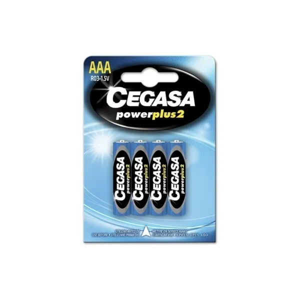 Cegasa Power Plus 2 Confezione da 4 batterie R03 AAA - Batterie saline per dispositivi a basso consumo