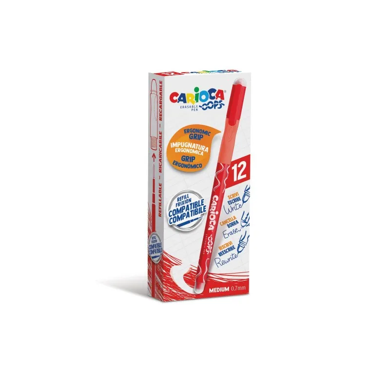 Carioca 43039/03 penna gel Medio Penna in gel con cappuccio Rosso 1 pezzo