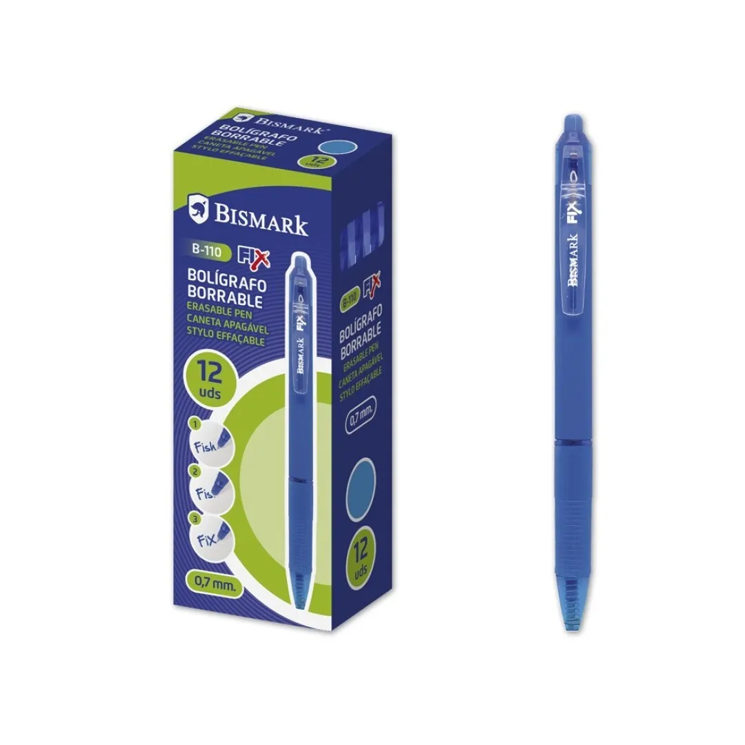 Bismark 330215 penna a sfera Blu Penna a sfera retrattile a clip Medio 12 pz
