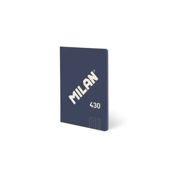 Quaderno Milan 430 con copertina incollata formato A6 griglia 5x5 - 48 fogli da 95 g/m2 - Microperforato - Copertina morbida - Blu