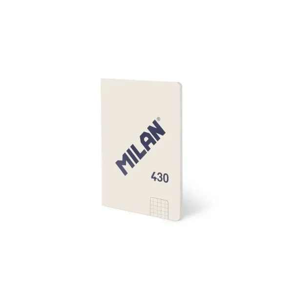 Quaderno Milan 430 con copertina incollata formato A6 griglia 5x5 - 48 fogli da 95 g/m2 - Microperforato - Copertina morbida - Beige