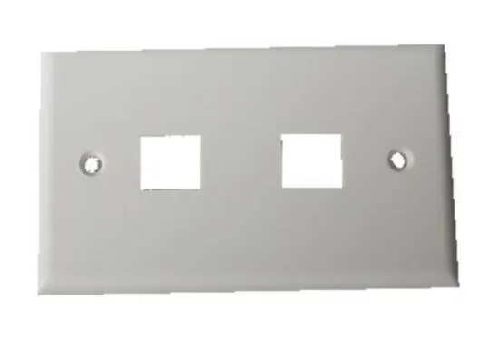 Placca Portafrutti 2 Posizioni Per Jack Utp/Stp Colore Chiaro