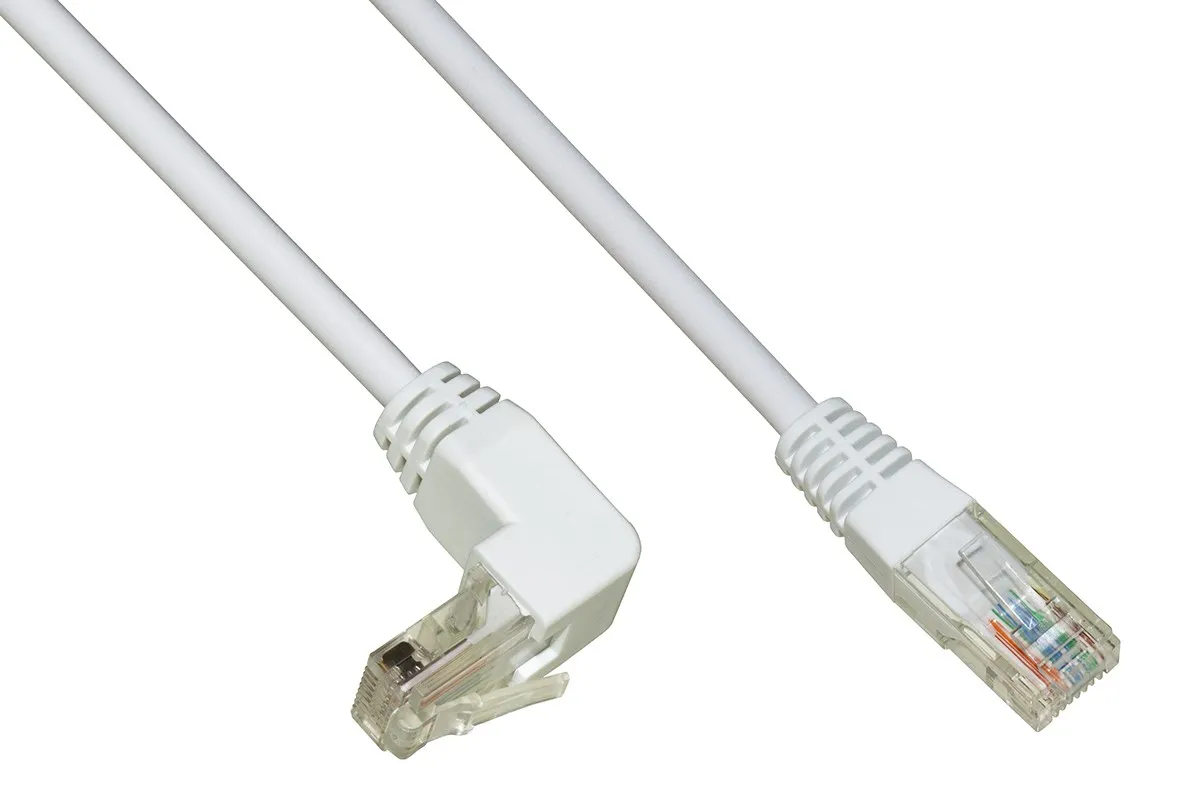 Cavo Rete Utp Cat. 5E Non Schermato Mt. 05 Colore Bianco 1 Connettore 90°