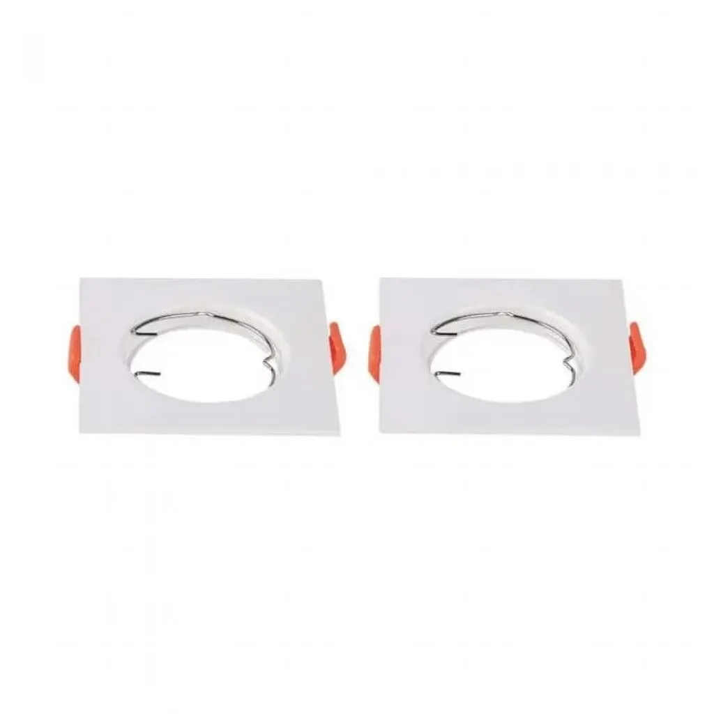 V-TAC Portafaretto LED da Incasso Quadrato GU10 Colore Bianco (Box 2 Pezzi)