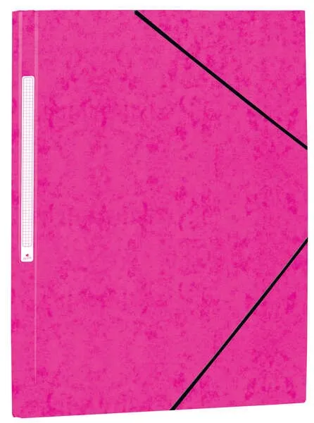 Mariola Simil Cartella in Cartoncino Prespan con Etichetta sul Dorso Folio 500gr/m2 - Misure 34x25cm - Chiusura con Gomma Elastica - Colore Fucsia