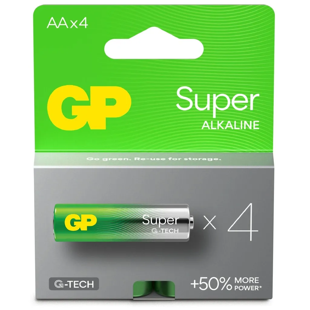 GP Battery Batteria Super Alcalina 15V Stilo AA / 15A-2U4 / LR6 (Confezione 4 Pezzi)