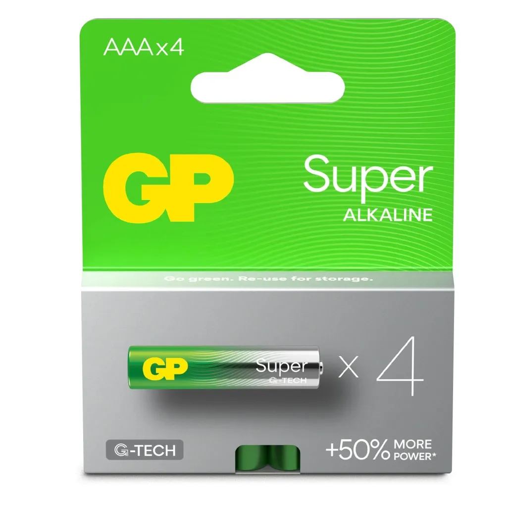 GP Battery Batteria Super Alcalina 15V Mini Stilo AAA / 24A-2U4 / LR03 (Confezione 4 Pezzi)