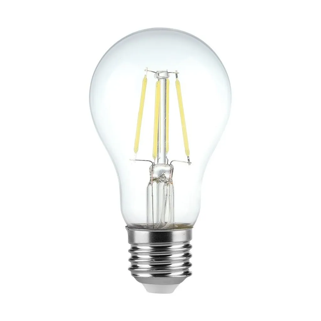 V-TAC Lampadina LED E27 4W 100LM/W A60 Filamento 6500K