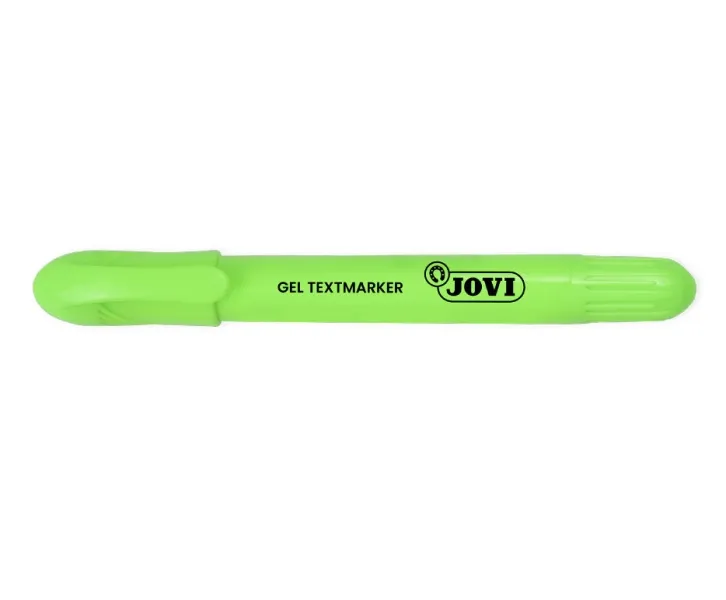 Evidenziatore fluorescente Jovi Gel Textmarker - Gel asciutto - Non necessita di punta - Non sbava - Asciugatura rapida - Sicuro per la luce nera - Verde