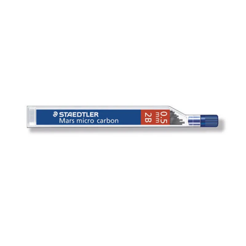 Staedtler Mars Micro Carbon 250 Grafite 12 Piombo Tubo - Durezza 2B - Corsa 05 mm - Alta Resistenza
