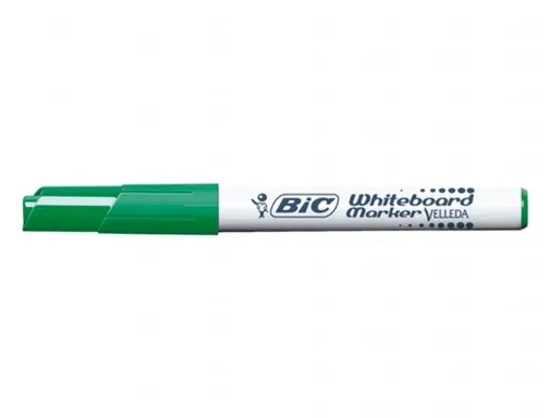 Pennarello per lavagna bianca Bic Velleda 1741 - Punta da 45 mm - Linea da 14 mm - Inchiostro a base di acetone - Cancellazione ottimale - Lunga durata - Colore verde