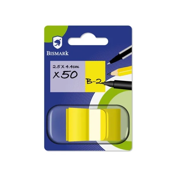 Dispenser Bismark con 50 pennarelli riposizionabili 44 x 25 mm - Per contrassegnare evidenziare o enfatizzare informazioni - Giallo