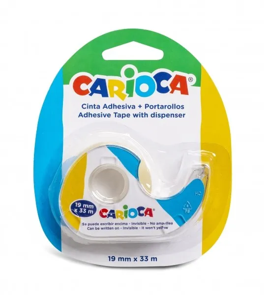 Carioca Blister da 2 Nastri Adesivi Trasparenti - Non ingiallisce nel tempo - Ideale per Carta e Cartone - Colore Trasparente