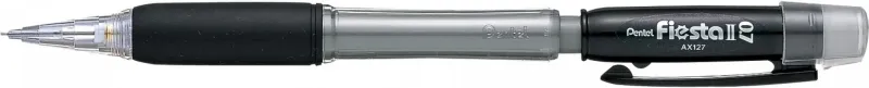 Matita meccanica Pentel Fiesta II HB 07 mm con gomma - Include 2 ricariche - Impugnatura in gomma - Design ergonomico - Nero