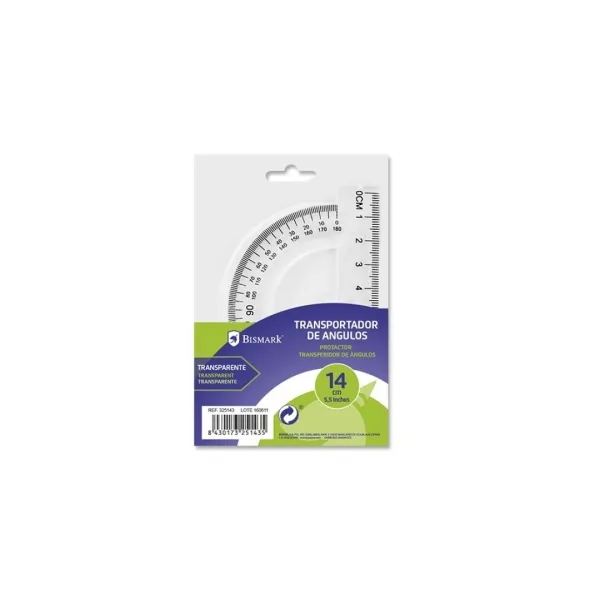 Goniometro Bismark 14 cm - In plastica - Ideale per la scuola - Trasparente