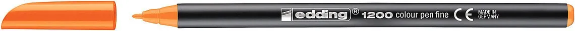 Pennarello Edding 1200 - Punta tonda - Linea 1mm - Inchiostro a base d acqua - Colore arancione neon