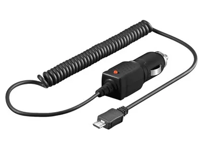 Caricabatteria Da Auto 1A Micro Usb Con Cavo 15 Mt 12-24 Volt
