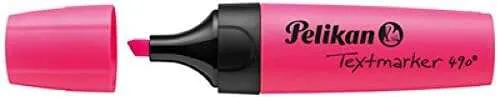 Evidenziatore Pelikan Textmarker 490 - A base d'acqua - 3 spessori di tratto - Rosa fluorescente