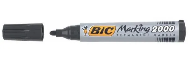 Pennarello indelebile Bic Marking 2000 Ecolutions - Inchiostro a base alcolica - Ecologico - Asciugatura rapida - Nero