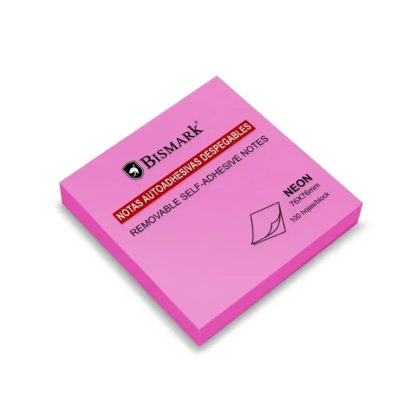 Blocco Bismark da 100 foglietti adesivi 76x76mm - Magenta neon