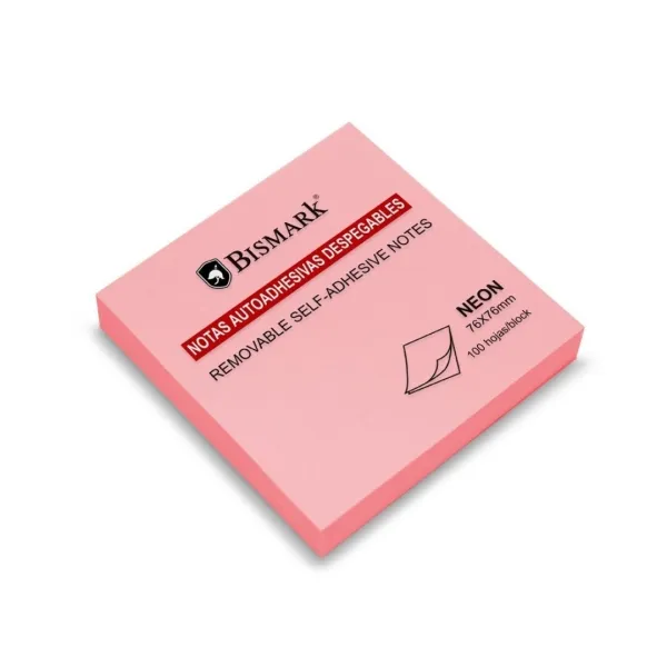 Blocco Bismark da 100 foglietti adesivi 76x76 mm - Rosa neon