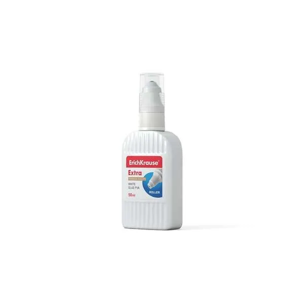 Erichkrause Colla Bianca Roller Pva - Alta Capacità Adesiva - Applicatore a Rullo - Non Tossica - Resistente al Freddo - Colore Bianco