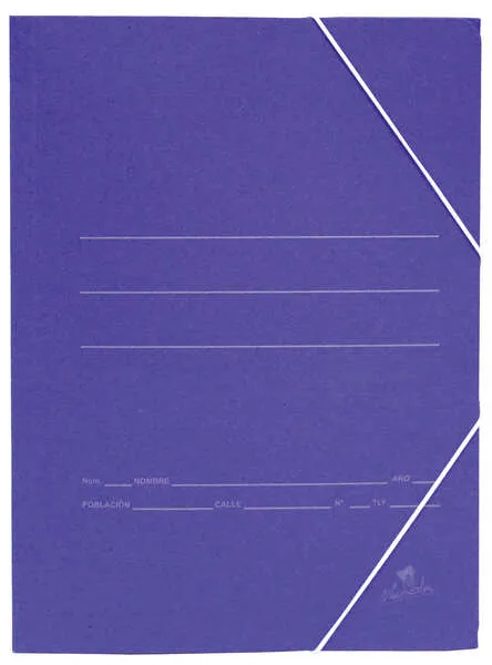 Mariola Cartella Semplice in Cartoncino Folio 500gr/m2 - Misure 34x25x1cm - Chiusura con Gomma Elastica - Colore Blu Opaco