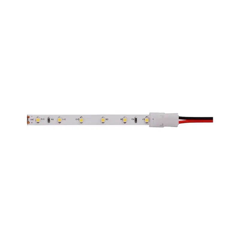 V-TAC Connettore Per Strip LED Larghezza 8mm con clip 2 pin e cavi a saldare